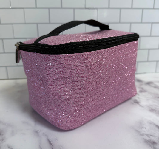Pink Glittery Cosmetic Bag