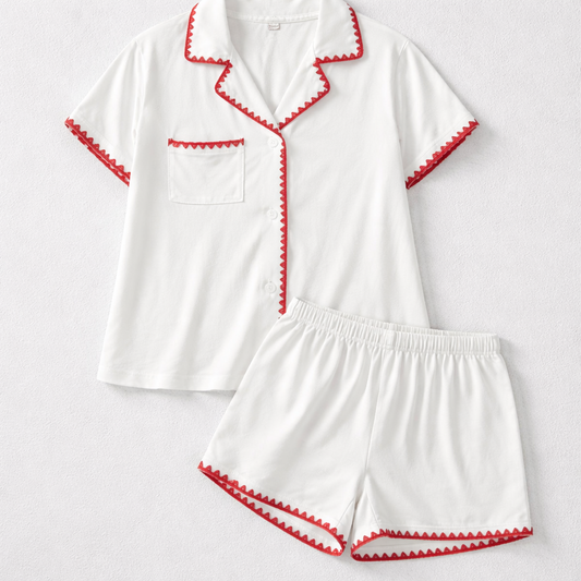 Red Whipstitch Pj Set