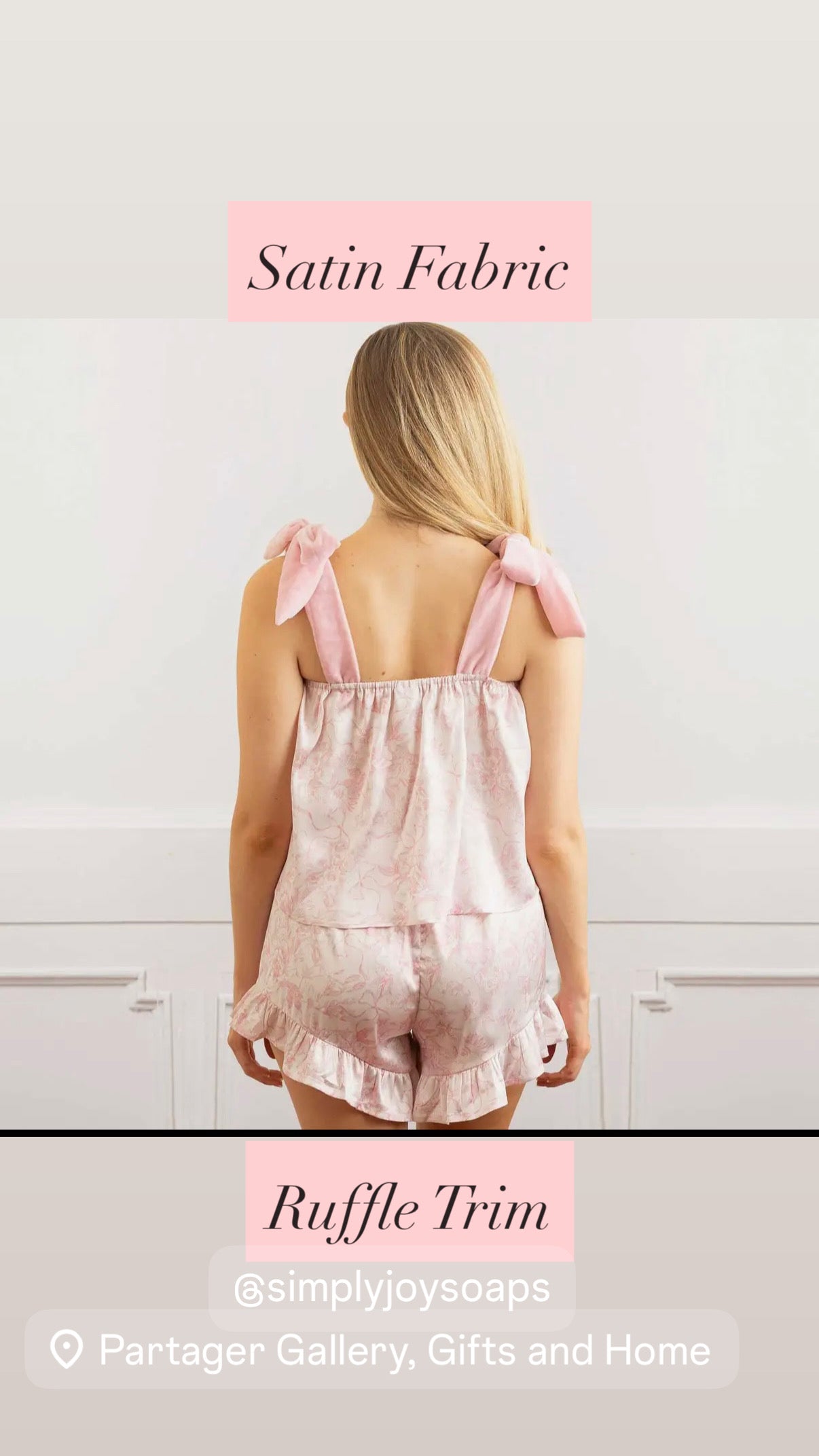 Satin Pink Toile Pj Set