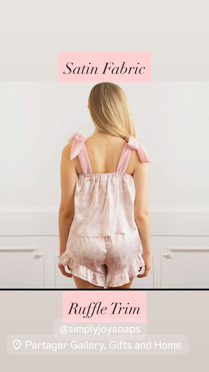 Satin Pink Toile Pj Set